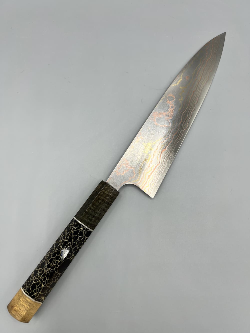 Takeshi Saji Rainbow aogami gyuto 180mm EN whole knife