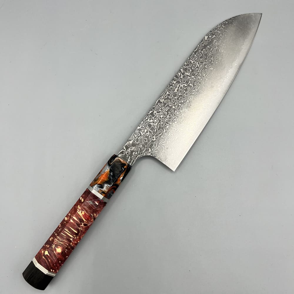 Kei Kobayashi Damascus SG2 santoku 170mm EN whole knife