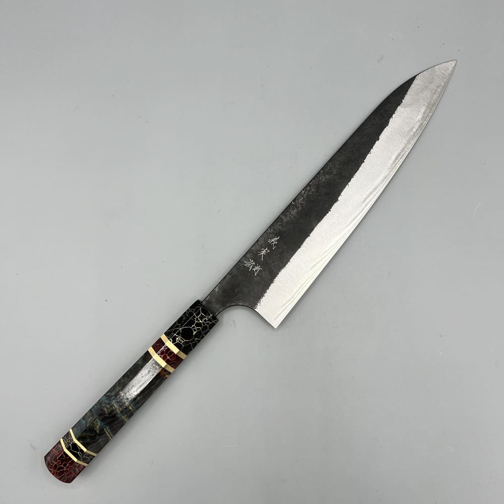 Yoshimi Kato Kurouchi Damascus AS gyuto 210mm EN whole knife