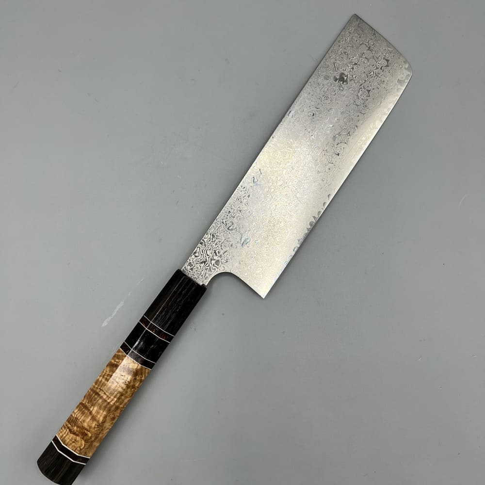 Hatsukokoro Ginyo Damascus nakiri EN whole knife