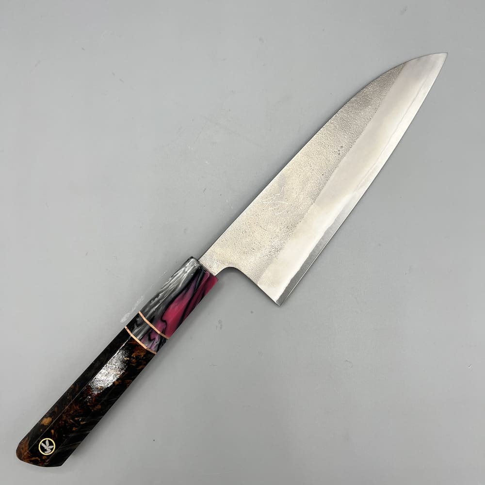 Yoshikane Nashiji W2 santoku 165mm EN whole knife