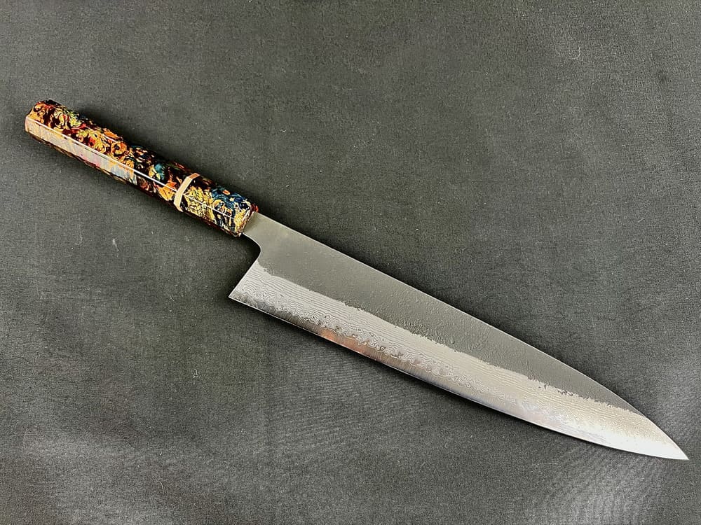 Hatsukokoro Shinkiro Aogami Super gyuto 240mm EN whole knife