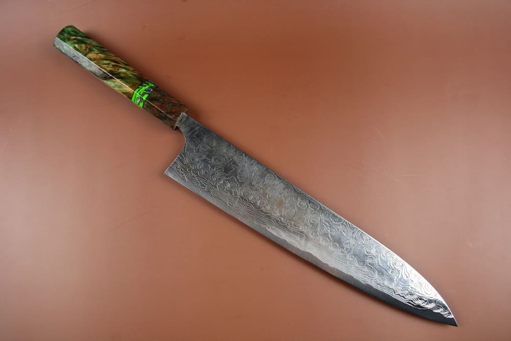 Takeshi Saji Diamond Damascus SG2 gyuto 270mm EN whole knife