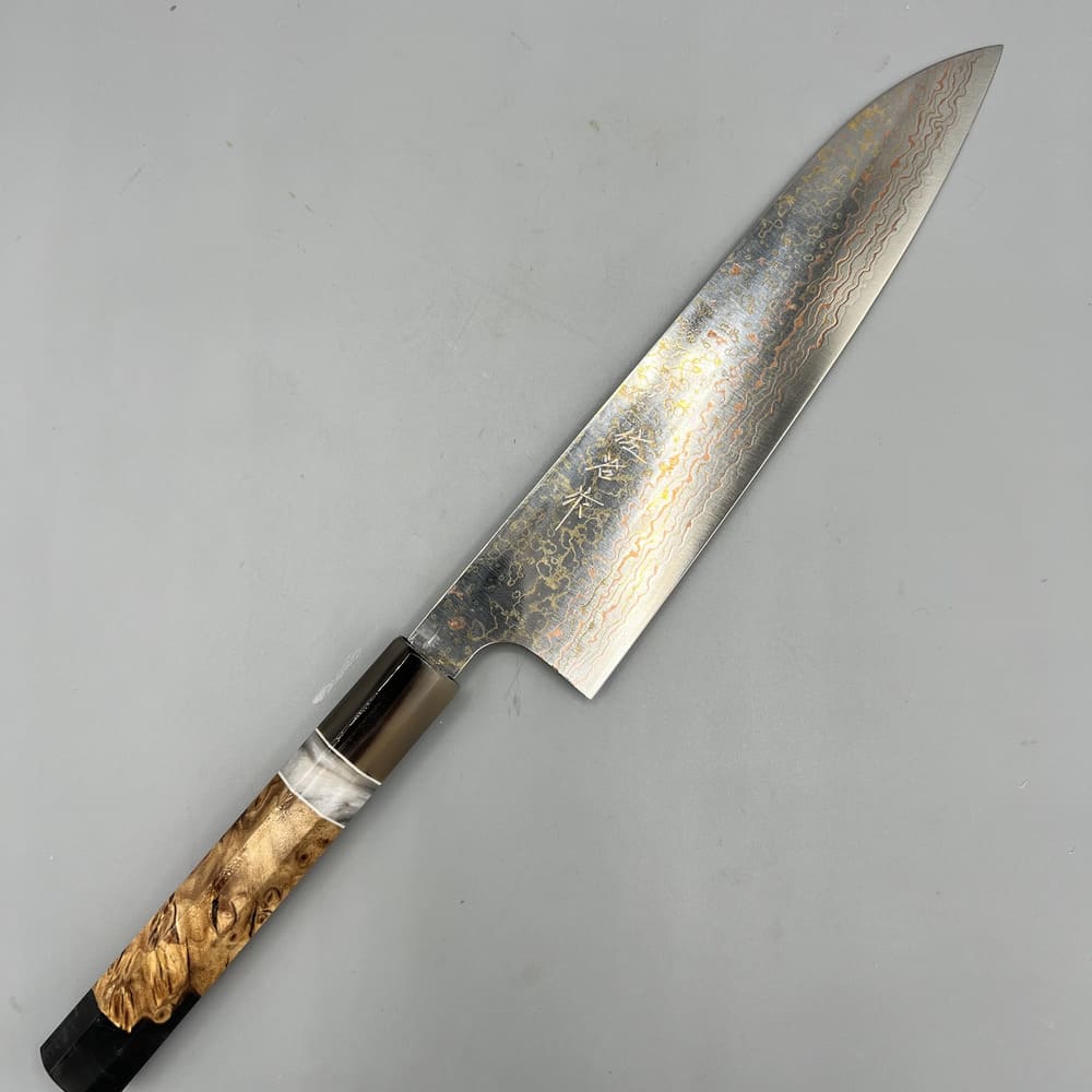 Takeshi Saji Rainbow VG10 gyuto 210mm EN whole knife