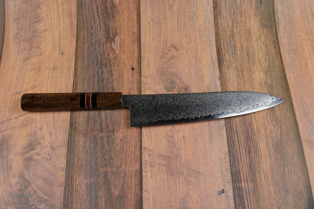 Hatsukokoro Saihyo SG2 Damascus gyuto 210mm EN whole knife