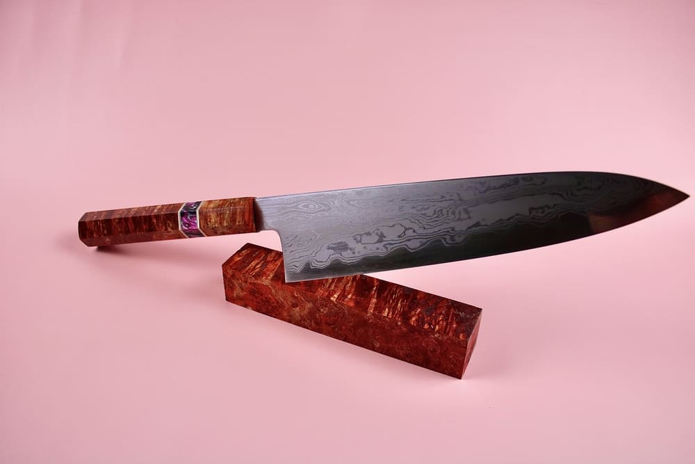 Nakagawa x Myojin Kasumi Damascus B1 gyuto 210mm EN whole knife